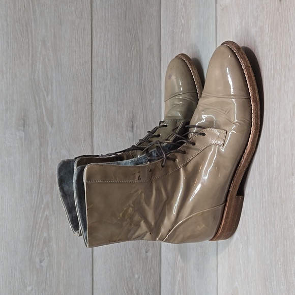 Brunello Cucinelli Women Mid CalfL combat eather Lace Up Boots shoes sz 36/6